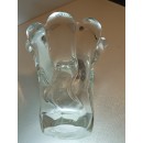 Superbe vase en cristal signé Daum France haut 15 cm décor ondulé